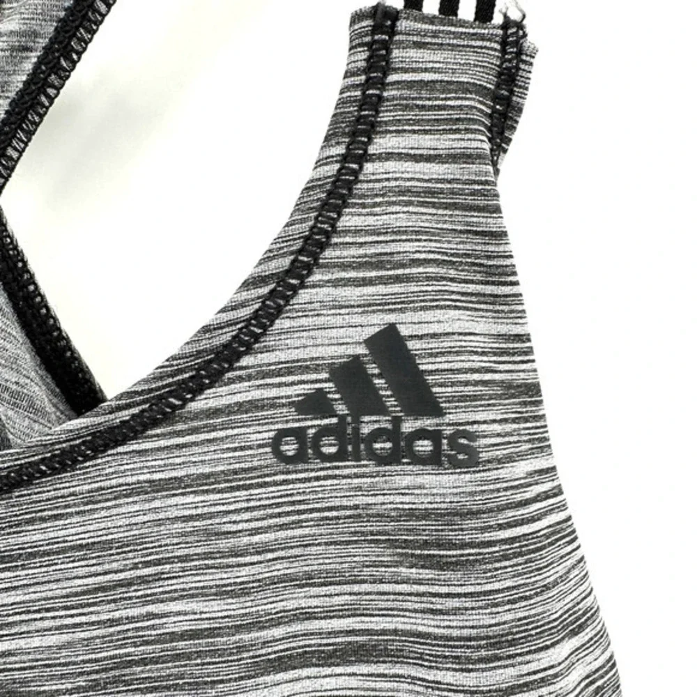 Adidas Size Small heathered gray tank top cross back with cut out climalite - Picture 3 of 7